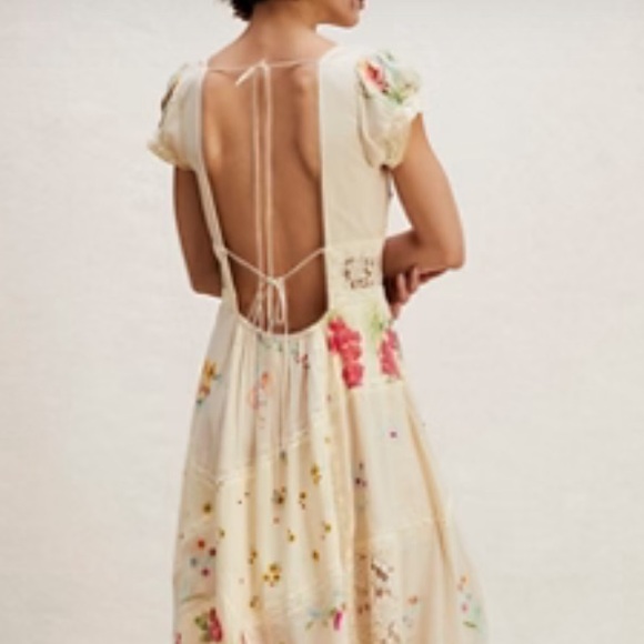 Free People Hibiscus Heaven Cream Embroidered Maxi Dress in size XS - Picture 6 of 11